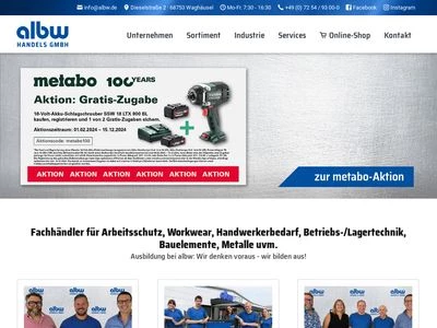 Website von albw Handels GmbH