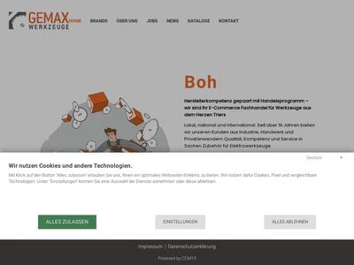 Website von GEMAX Werkzeuge GmbH & Co. KG