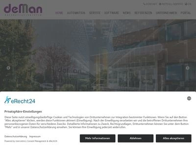 Website von de Man Automation + Service GmbH & Co. KG