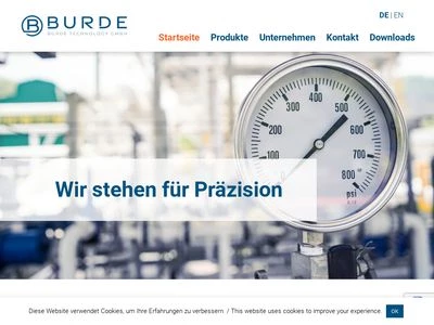 Website von Burde Co Präzisionsarmaturen GesmbH