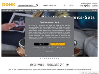 Website von Denk Keramische Werkstätten e.K.