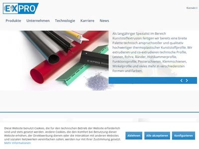 Website von EXPRO Kunststoffverarbeitungs GmbH