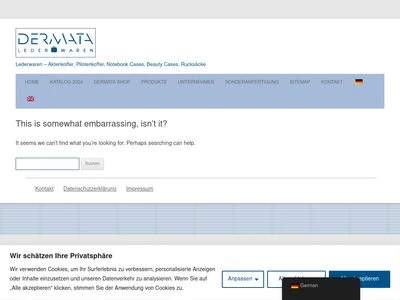 Website von DERMATA Lederwaren GmbH