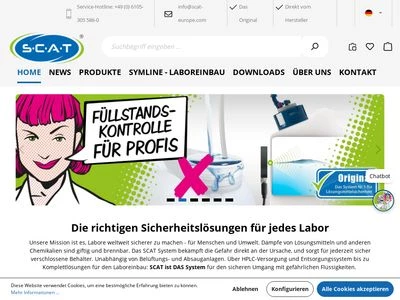 Website von SCAT Europe GmbH