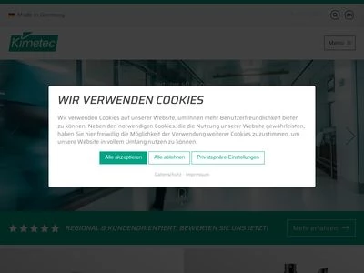 Website von Kimetec GmbH