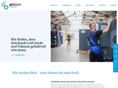 Website von airkom Druckluft GmbH