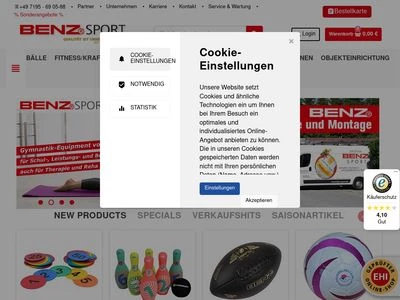 Website von Gotthilf Benz Turngerätefabrik GmbH+Co KG