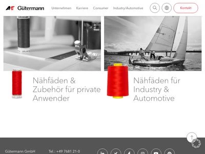 Website von Gütermann GmbH