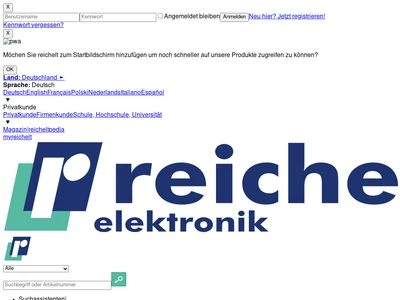 Website von reichelt elektronik GmbH & Co. KG