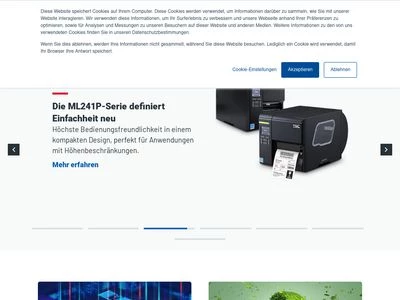 Website von TSC Auto ID Technology EMEA GmbH