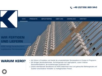 Website von K E R O GmbH + Co. KG