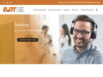 Website von B&DT Bürofachhandel & Datentechnik GmbH