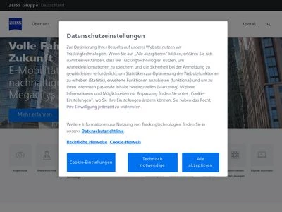 Website von Carl Zeiss AG