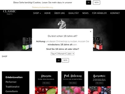 Website von Classic Dampf Fabrik GmbH