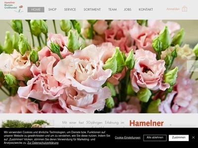 Website von Hamelner Blumengroßhandel GmbH