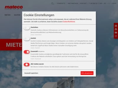 Website von mateco GmbH