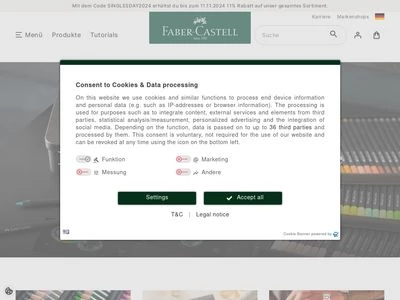 Website von Faber-Castell Aktiengesellschaft