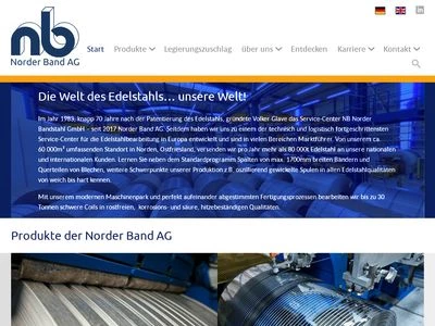 Website von Norder Band AG