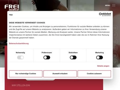 Website von FREI medical GmbH