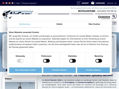 Website von AirCom Pneumatic GmbH