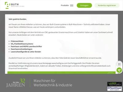 Website von Buth Graviersysteme GmbH & Co. KG