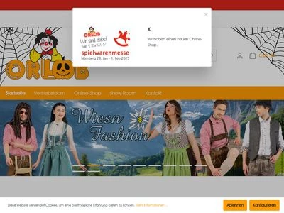 Website von Orlob Karneval GmbH