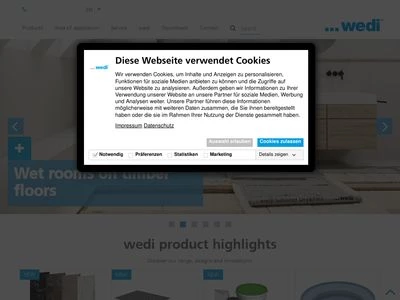 Website von wedi GmbH