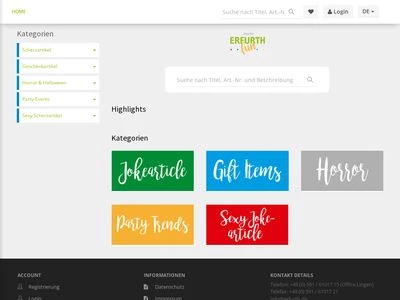 Website von Erfurth Fun GmbH