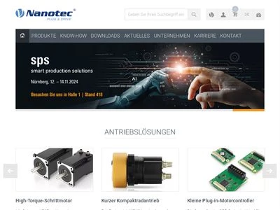 Website von Nanotec Electronic GmbH & Co. KG