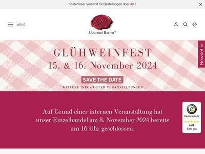 Website von Gourmet Berner GmbH & Co. KG