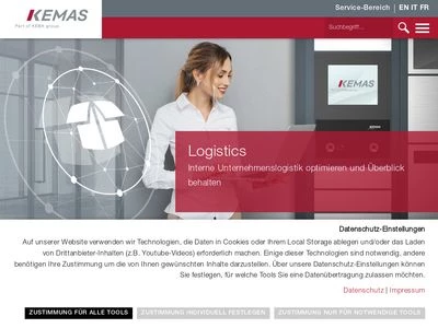 Website von KEMAS GmbH