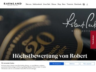 Website von SEKTHAUS RAUMLAND GMBH