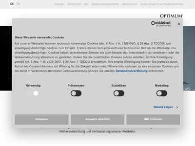 Website von Optimum Maschinen Germany GmbH