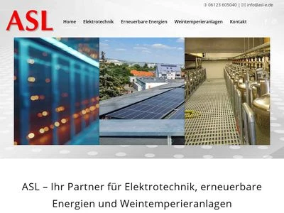 Website von ASL Elektrotechnik GmbH