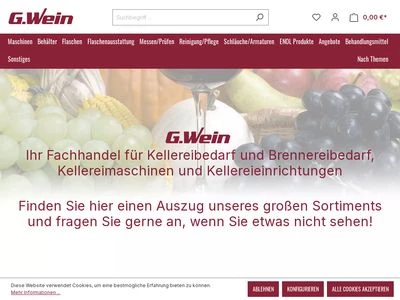 Website von G. Wein GmbH + Co.