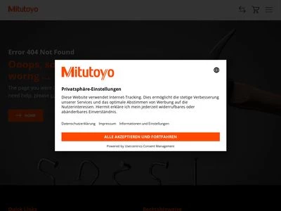 Website von Mitutoyo Deutschland GmbH