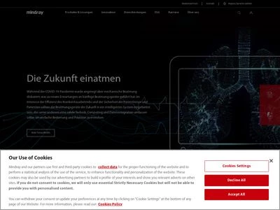 Website von Mindray Medical Germany GmbH