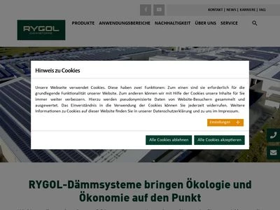 Website von RYGOL DÄMMSTOFFE Werner Rygol GmbH & Co. KG