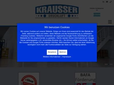 Website von KRAUSSER DRUCKLUFT GmbH & Co. KG