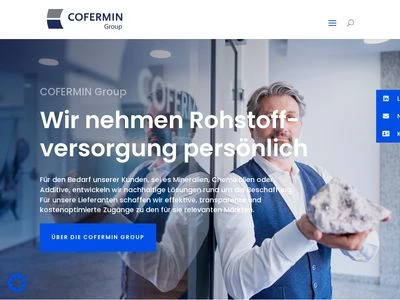 Website von COFERMIN Rohstoffe GmbH & Co. KG