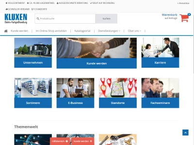 Website von WALTER KLUXEN GmbH Elektro-Fachgroßhandlung