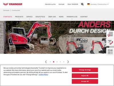 Website von Yanmar Construction Equipment Europe S.A.S.