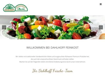 Website von DAHLHOFF Feinkost GmbH