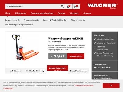 Website von Wagner Vertriebs GmbH