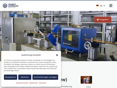 Website von Standard-Metallwerke GmbH