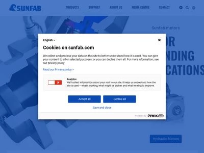 Website von SUNFAB HYDRAULIK GMBH