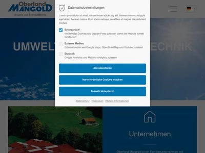 Website von Oberland Mangold GmbH