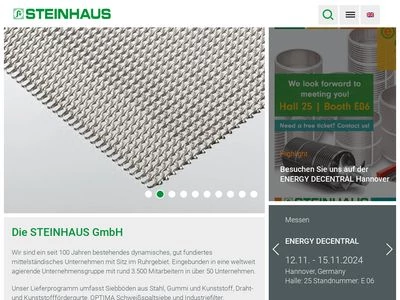 Website von STEINHAUS GmbH