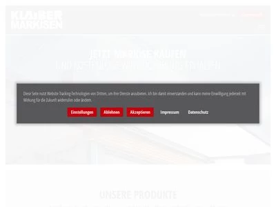 Website von KLAIBER Sonnen- u. Wetterschutztechnik GmbH