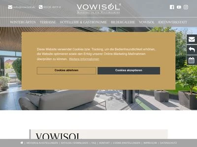 Website von VOWISOL Wintergärten GmbH